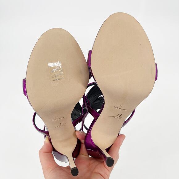 Giuseppe Zanotti Metallic Fuchsia Cruel Alien Wing Stiletto Heel Sandals 38 - Picture 9 of 13